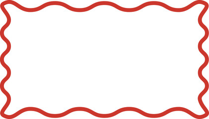 Hand drawn ink and red vintage frames. Vector illsutration.