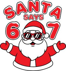 Six seven meme Christmas svg, Santa Six seven meme svg, santa svg