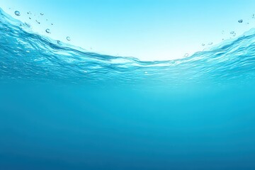 Obraz premium Abstract Underwater Scene with Flowing Blue Water and Light Effects