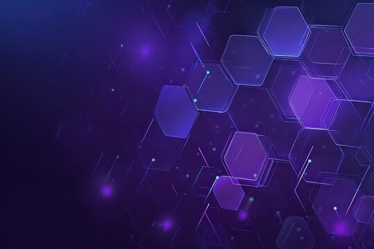 Abstract Hexagonal Pattern with Glowing Elements on Blue Background - Powered by Adobe
