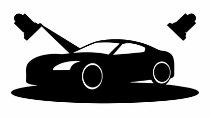 Sleek vehicle repair service with spotlight inspection for automotive maintenance, showcasing a modern design ideal for auto industry promotions