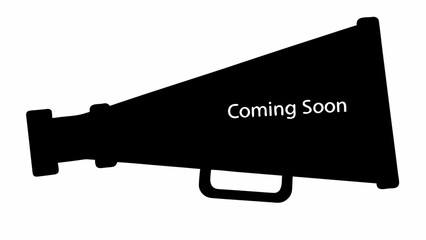Exciting announcement coming soon with bold megaphone design, perfect for marketing campaigns and promotional materials, attention grabbing visual