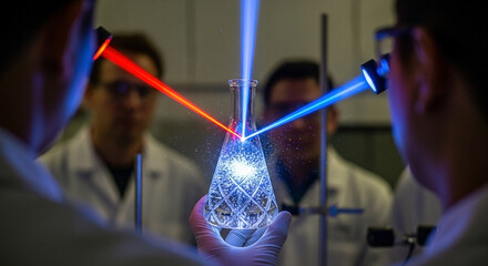 Innovative research experiment involving laser interaction with chemical solution
