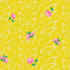 seamless pattern without background - colorful butterflies