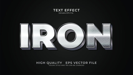 Iron text, metallic silver style editable text effect