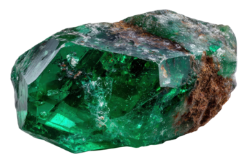 Radiant Emerald Crystal: A captivating, close-up view of a vibrant emerald crystal.