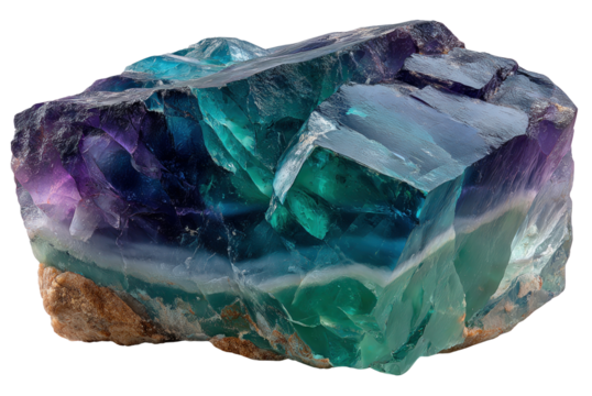 A Symphony of Hues: A close-up shot of a captivating fluorite crystal, a stunning display of vibrant colors, showing the raw, natural beauty of mineral formations. 