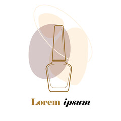 Minimalist Nail Polish Bottle Line Art logo Vector Illustration