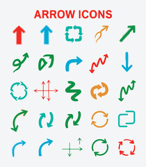 Vibrant Mixed Style Arrow Icons