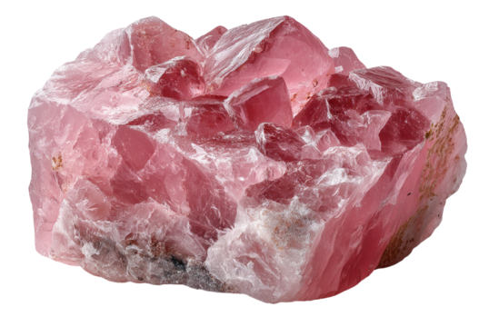 Radiant Rose Quartz Crystal Formation: A captivating cluster of rose quartz crystals, showcasing their soft pink hues and crystalline structures, sparkles with a captivating brilliance. 