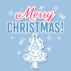 Merry Christmas Icon Illustration Web Banner Template Design Vector
