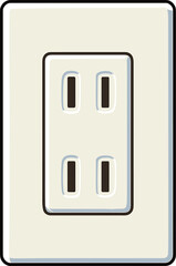 コンセントの差込口のイラスト