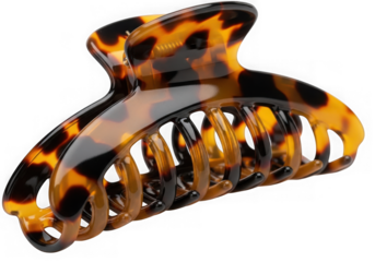 Tortoiseshell claw hair clip isolated on transparent background