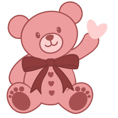 pink teddy bear vector illustration
