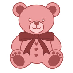 Fototapeta premium pink teddy bear with heart