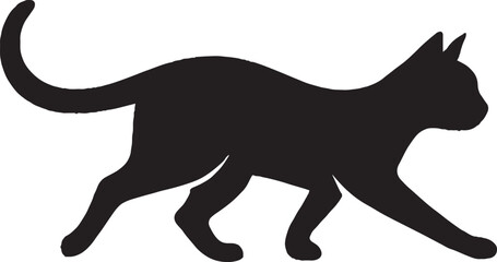 Black and White Cat Silhouette on White Background
Elegant Sitting Cat Silhouette Illustration