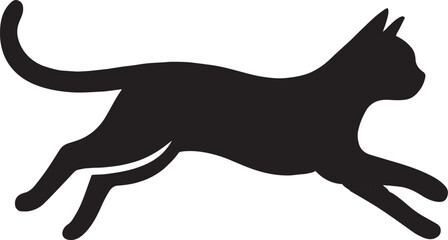 Black and White Cat Silhouette on White Background
Elegant Sitting Cat Silhouette Illustration