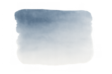 Abstract watercolor gradient creating texture with a blue wash and splatter on a transparent background