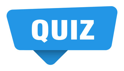 quiz sticker. quiz blue sign isolated on transpatent background