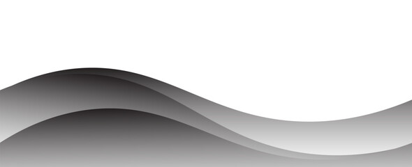 Vector black line background curve element with white space for text and message design, overlapping layers, modern