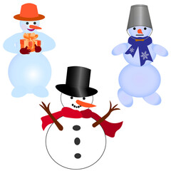 snowman with hat and scarf