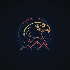 american eagle and moon