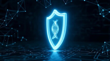 Innovative digital dna protection shield, security genetic, futuristic biotechnology background, - Powered by Adobe