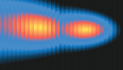 Blue and Orange Gradient Waveform Energy Background with Glowing Light and Digital Oscillation Effects