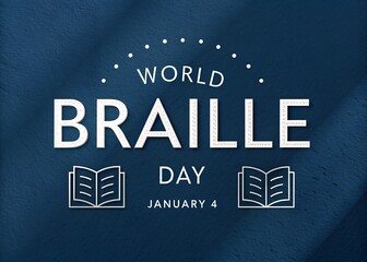 World braille day january 4th with open books and dots