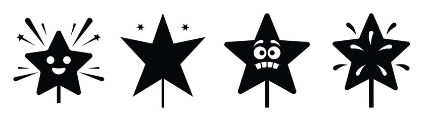 goofy fireworks star 2026 silhouette funny vector illustration