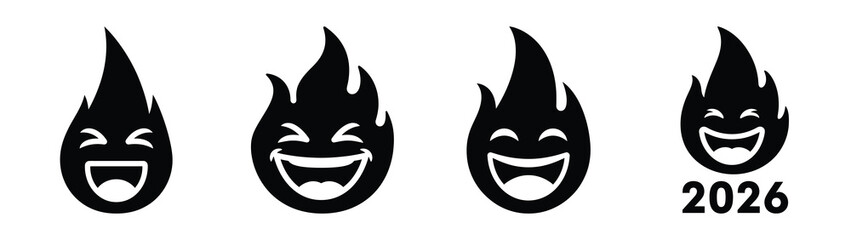 laughing candle flame 2026 silhouette funny vector illustration
