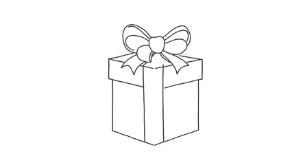 christmas, lineart, ribbon, gift, box, bow, outline, drawing, vector, silhouette, contour, minimal, mono, winter, holiday, decorative, festive, xmas, present, wrap, packaging, doodle, elegant, design,
