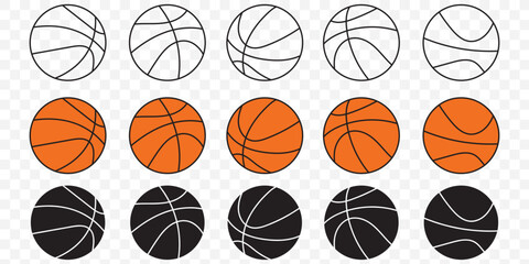 Basketball ball icons set. Basketball ball clipart bundle. Vector illustration © Top