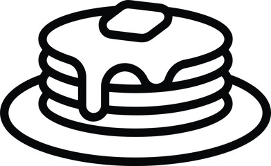 Stack of pancakes with butter and syrup icon Keywords: pancakes, stack, breakfast, food, butter