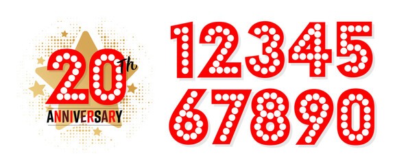 20th Anniversary and numbers for anniversary celebration