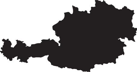 Austria's Silhouette Geographic Outline