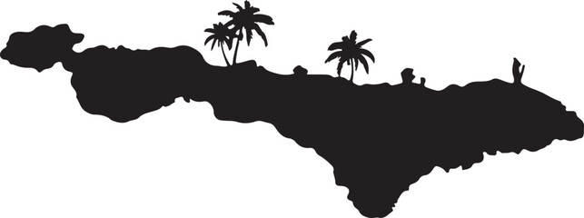 Island Escape Silhouette with Palm Trees