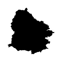 Black Silhouette of a Provincial Border Map