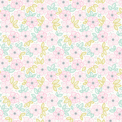 Lace floral pattern in small gentle flowers. Small light pink flowers. White background. Ditsy print. Floral seamless background. Vintage template for fashion prints. Stock print trendy pattern.
