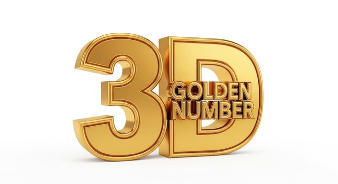 Striking golden 3D number with refined details on a white background enhances visual appeal