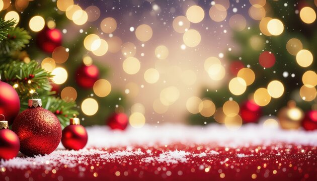 Joyful christmas celebration with ornaments and lights festive home setting holiday decor capture cozy atmosphere close-up view warm memories