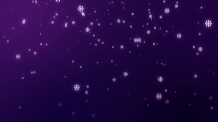 Snowflakes Falling on purple gradient Background. Christmas winter snowflakes animation background. 4k animation video - Powered by Adobe