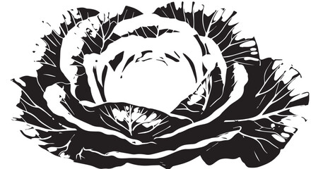 Monochrome rose illustration with detailed petals and shading.