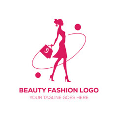 Elegant Beauty Salon Logo Set with Feminine Silhouette Design