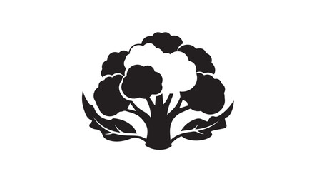 Stylized black tree silhouette with rounded canopy and expansive roots design.