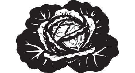 Intricate monochrome flower illustration featuring bold petals, leaves, and flowing linework for elegant botanical art.