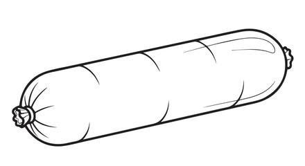 Illustration of a whole linked sausage on a white background.