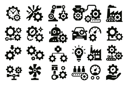 Robot icons for automation and intelligent systems