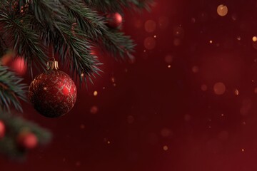 Obraz premium Christmas tree with glowing ornaments