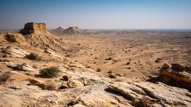 Kharan Desert Pakistan barren rocky desert Balochistan dry rugged terrain with sandy patches isolated wilderness